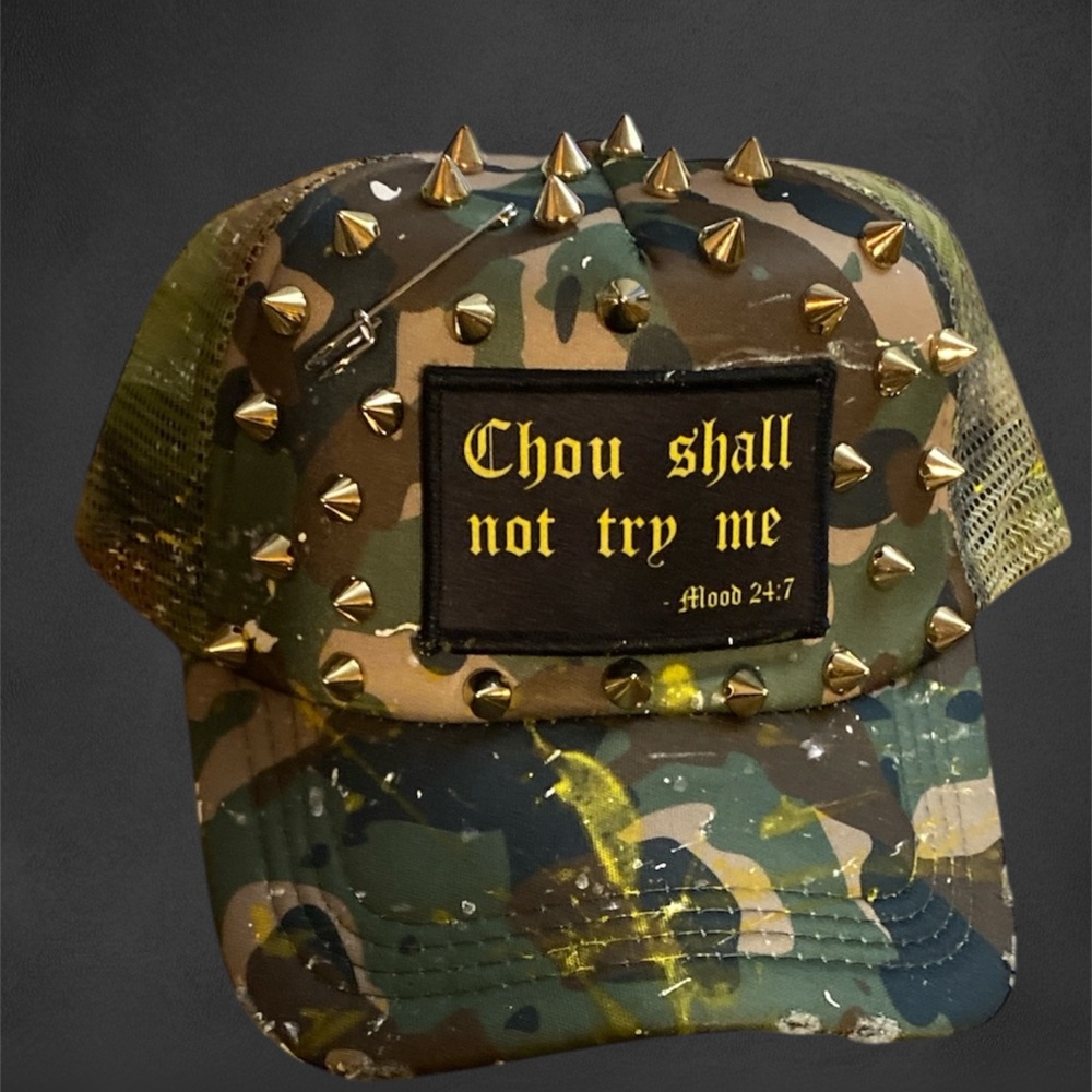 Studded Camouflage Trucker Hat
